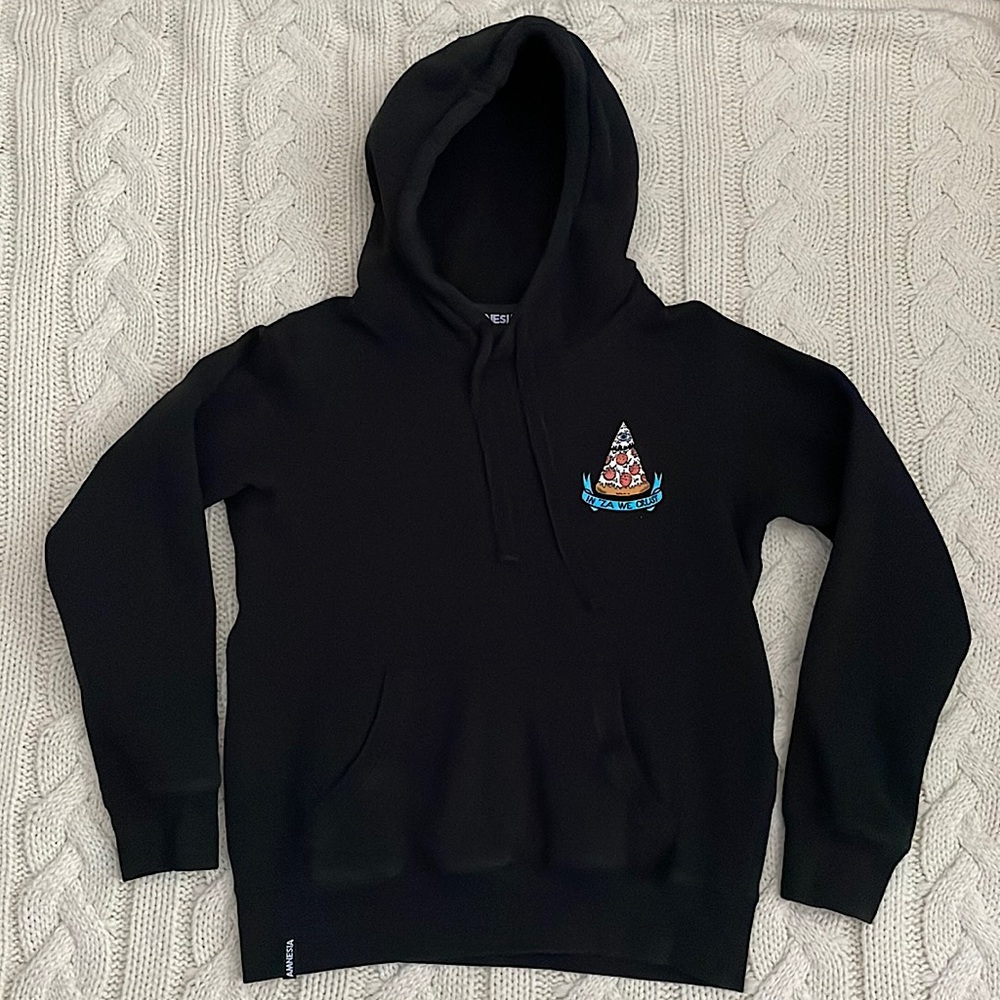 🌼2 for $20🌼 Amnesia Black Hoodie w/ Pizza Logo